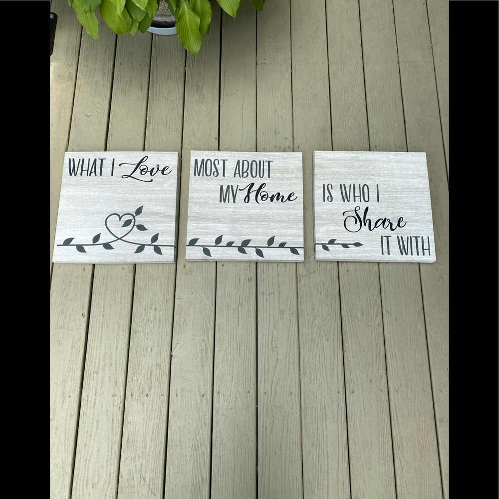 Family Inspiration Wall Art - 3 canvas wall art frames (16”x16”)